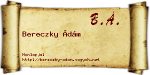 Bereczky Ádám névjegykártya